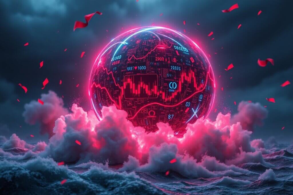 Trading engine in a storm with market crash waves.