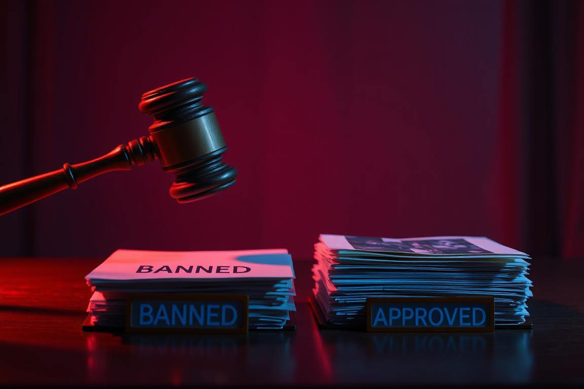 A digital gavel symbolizing the new 2026 copyright rules for selling AI art on Etsy and Amazon.