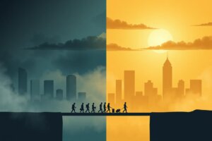 Illustration of Solopreneurs migrating from human VAs to AI agents in 2026.