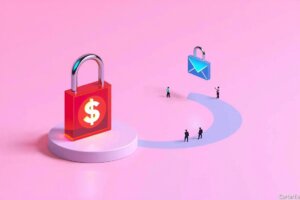 A paywall blocking social media reach while an email list tunnel offers a way out.