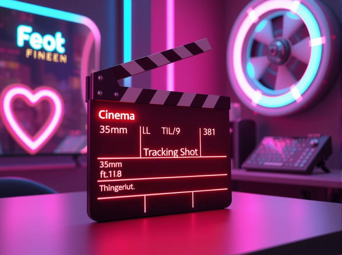 A clapperboard displaying structured lines.